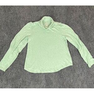 Anthropologie Mint Green Turtle Neck Long Puff Sleeve ‎ Viscose Blend Size M